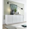 Buffet 4 Portes - Blanc Laqué Brillant - L 180 x P 43 x H 78 cm - RICCIONE