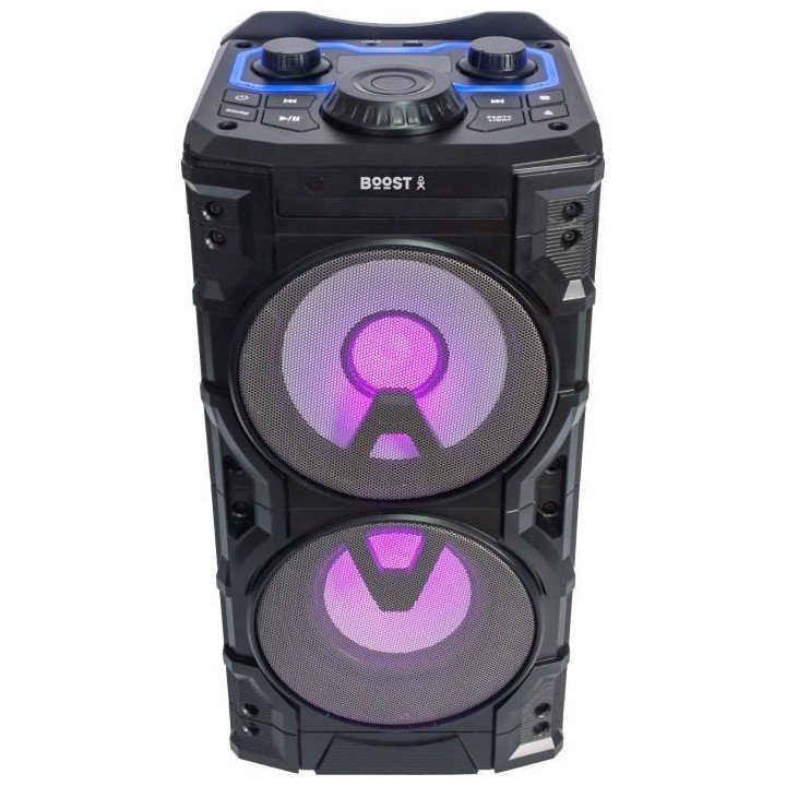 BOOST - Enceinte POWERSOUND300CD-SB - 2 voies a Led - Lecteur CD, USB,