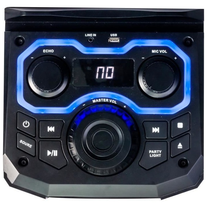 BOOST - Enceinte POWERSOUND300CD-SB - 2 voies a Led - Lecteur CD, USB,