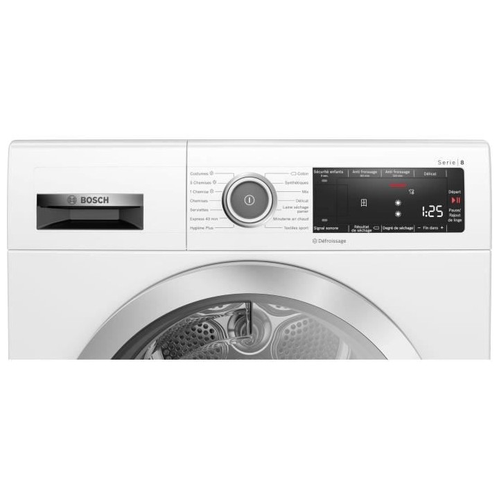 Seche-linge pompe a chaleur BOSCH WTX87K90FR SERIE 8 - 9 kg - Autoclea
