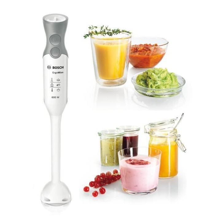 BOSCH Mixeur plongeant avec hachoir ErgoMixx - MSM66020 - 600 W - Blan