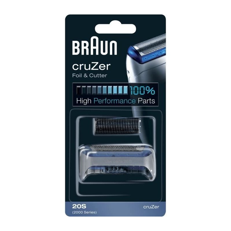 Braun CruZer Piece de Rechange Pour Rasoir Électrique Argentée, Compatible avec les rasoirs cruZer, 20S