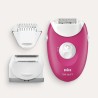 Braun Silk-épil 3 Épilateur Électrique Femme Rose Framboise, 3 Accessoires incluant un rasoir, une tondeuse zones sensible,