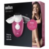 Braun Silk-épil 3 Épilateur Électrique Femme Rose Framboise, 3 Accessoires incluant un rasoir, une tondeuse zones sensible,