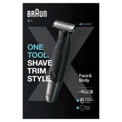 Braun Series XT5 Rasoir Électrique et Tondeuse Hybride Homme, pour visage+corps, Lame Durable et Pochette De Voyage Noir, XT520