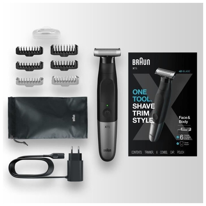 Braun Series XT5 Rasoir Électrique et Tondeuse Hybride Homme, pour vi