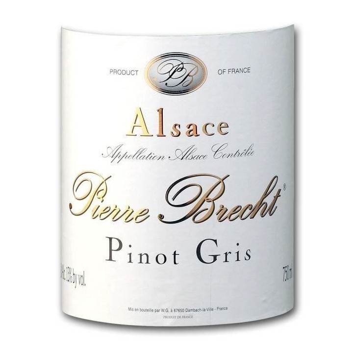Pierre Brecht Pinot Gris Réserve - Vin blanc d'Alsace