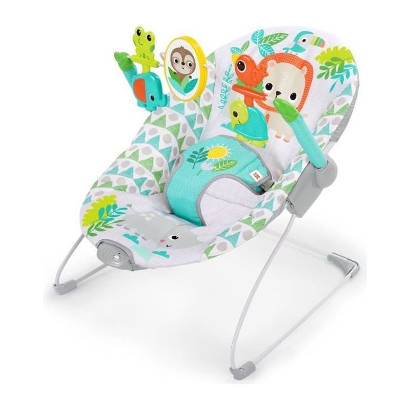 BRIGHT STARTS Transat bébé Spinnin' Safari™ avec vibration et arche de jeux