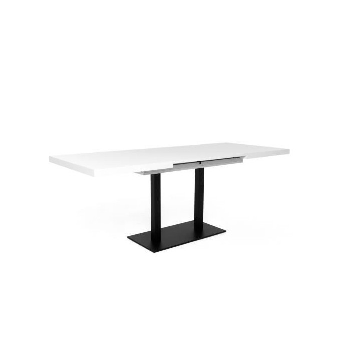 ORLANDO Table a manger a rallonge - Style contemporain - blanc et noir
