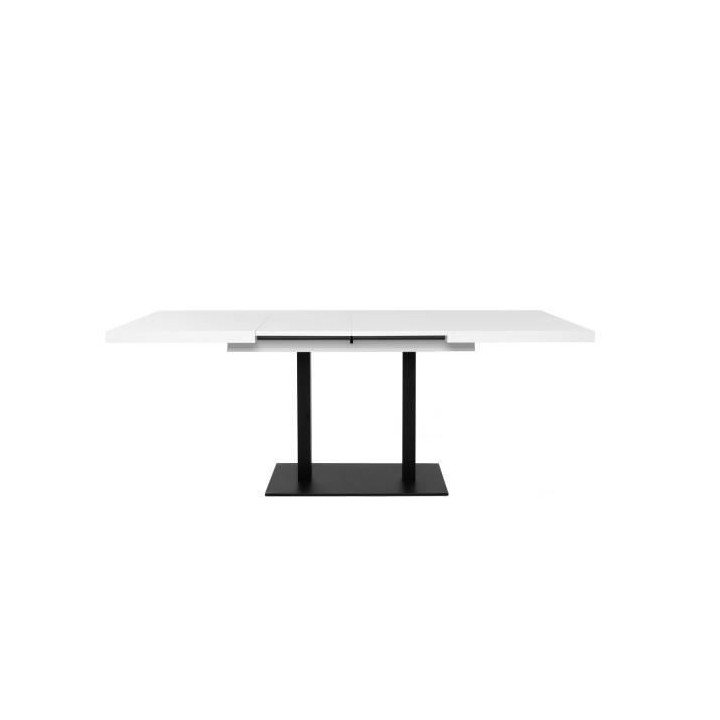 ORLANDO Table a manger a rallonge - Style contemporain - blanc et noir