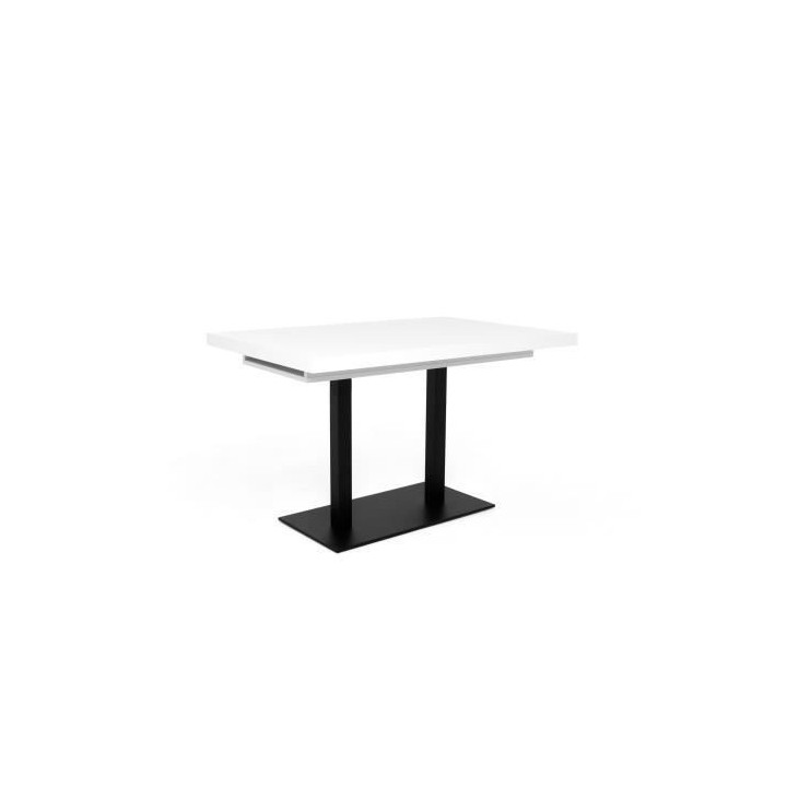 ORLANDO Table a manger a rallonge - Style contemporain - blanc et noir