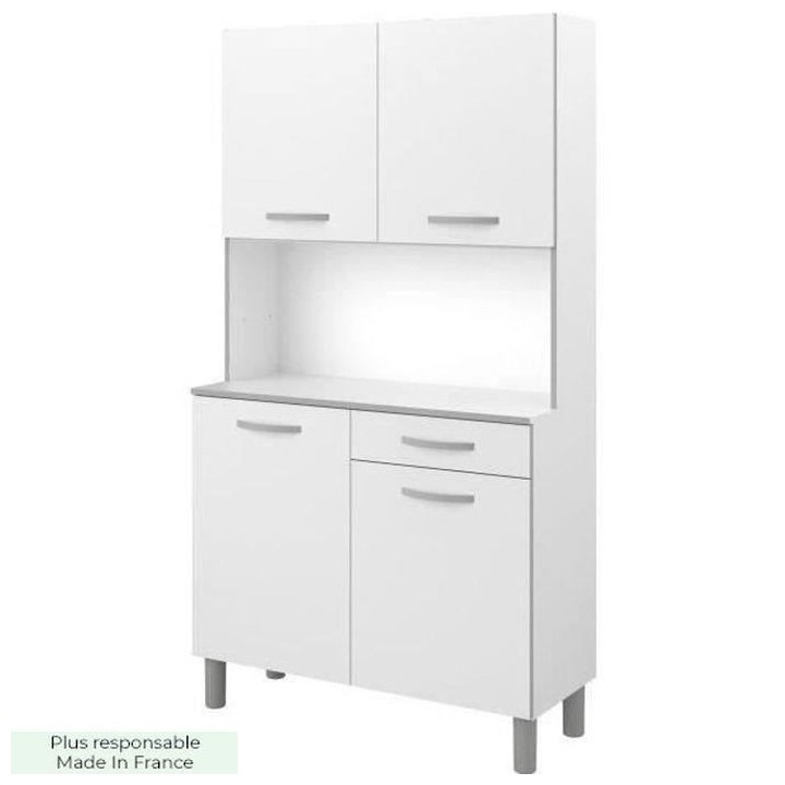 Buffet de cuisine - Blanc - Contemporain - 4 portes - READY - L 101 cm