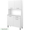 Buffet de cuisine - Blanc - Contemporain - 4 portes - READY - L 101 cm