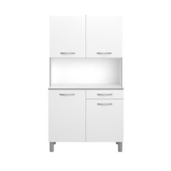 Buffet de cuisine - Blanc - Contemporain - 4 portes - READY - L 101 cm