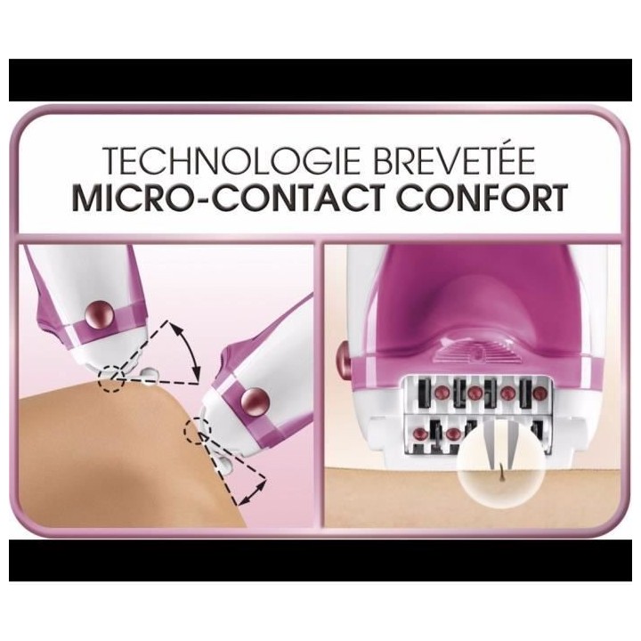 CALOR Epilateur SILENCE SOFT Ultra silencieux, Technologie Micro-Conta