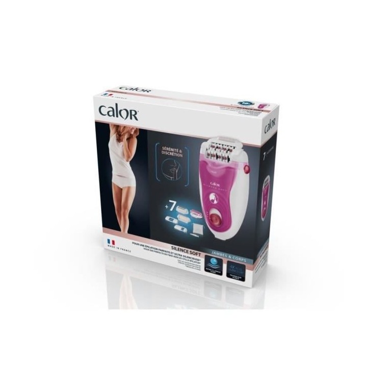 CALOR Epilateur SILENCE SOFT Ultra silencieux, Technologie Micro-Conta