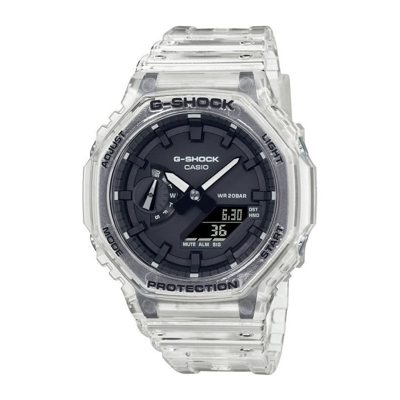 Montre G-SHOCK - CASIO - Resitante aux chocs - Multifonctions - Blanc transparent