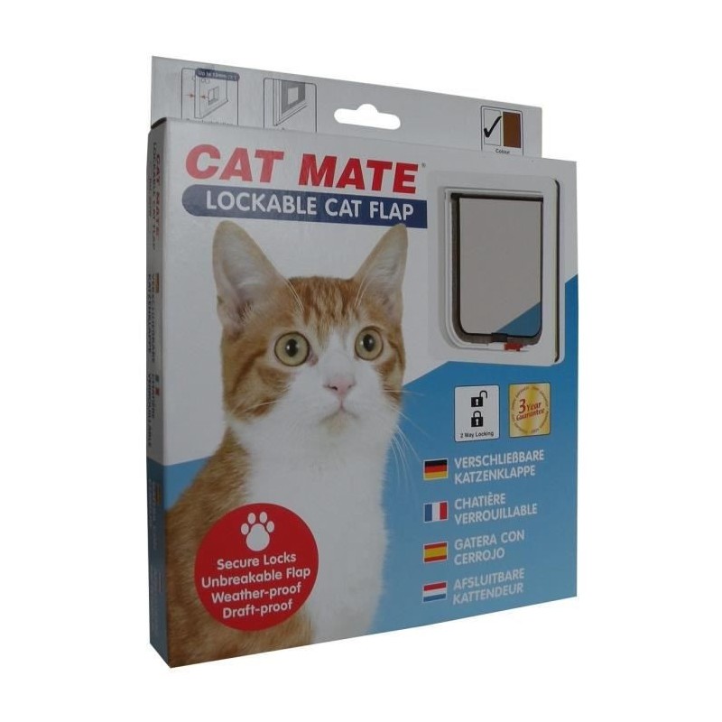 PET MATE Chatiere verrouillable 304W - Blanc - Pour chat