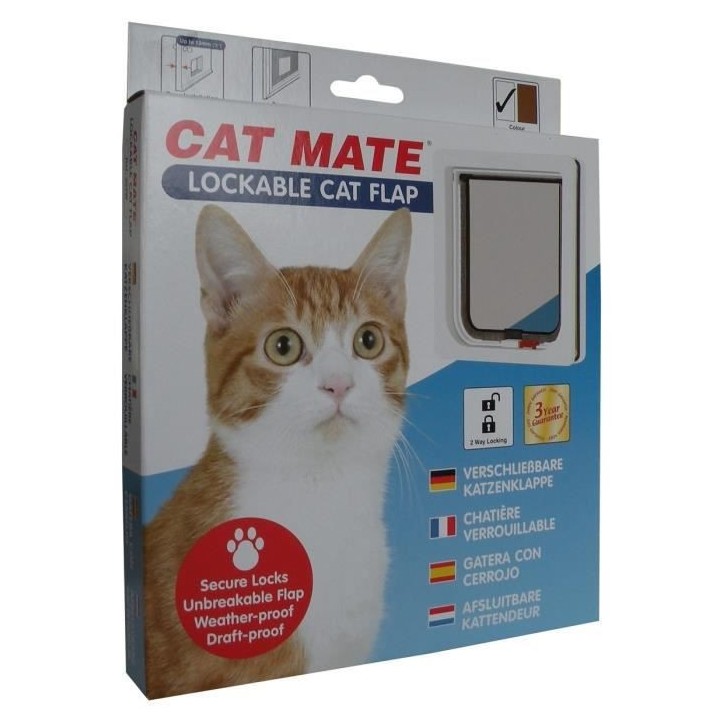 PET MATE Chatiere verrouillable 304W - Blanc - Pour chat