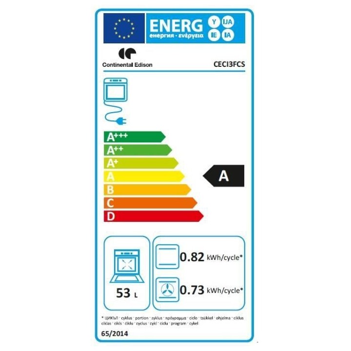 Cuisiniere induction CONTINENTAL EDISON CECI3FCS - 4 feux - L50XH85XP6