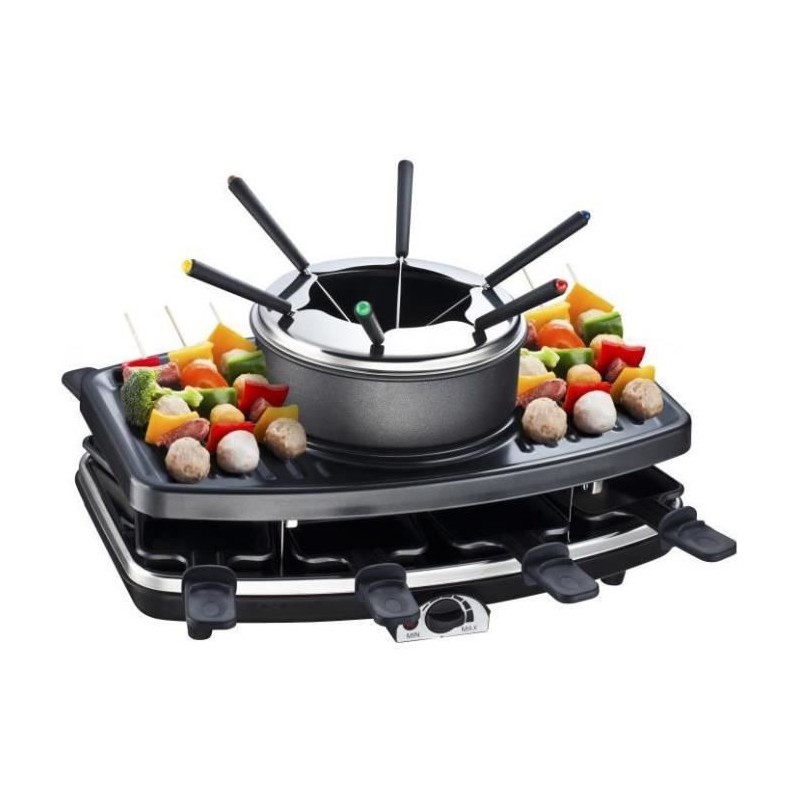 CONTINENTAL EDISON FD12881 Appareil a raclette et fondue 8 personnes - Noir