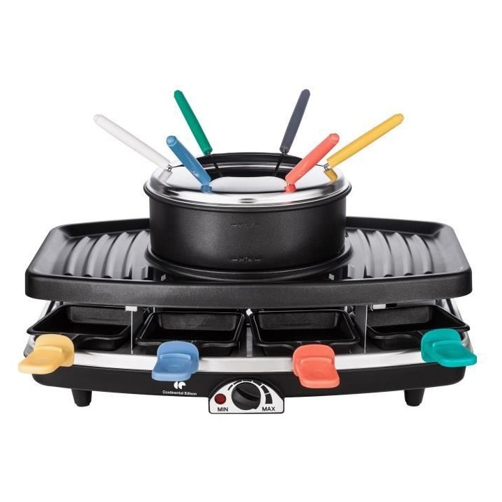 CONTINENTAL EDISON FD12881 Appareil a raclette et fondue 8 personnes -