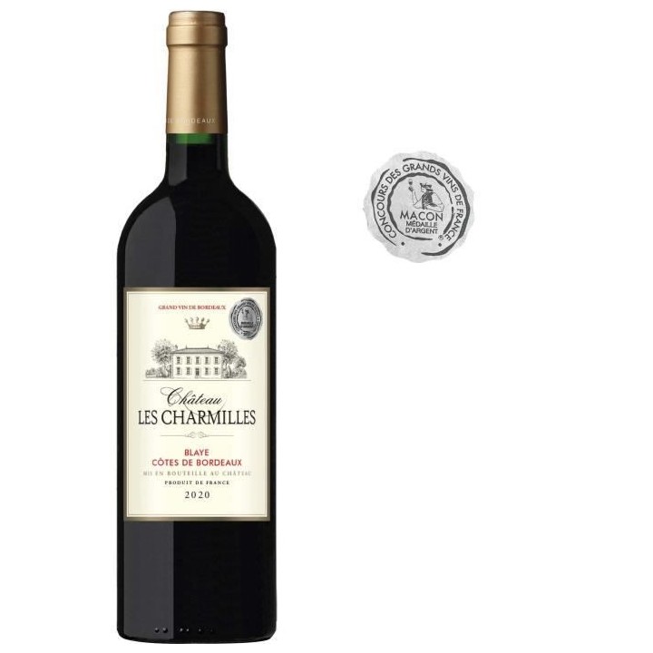 Château Les Charmilles 2020 Blaye Côtes de Bordeaux - Vin rouge de B