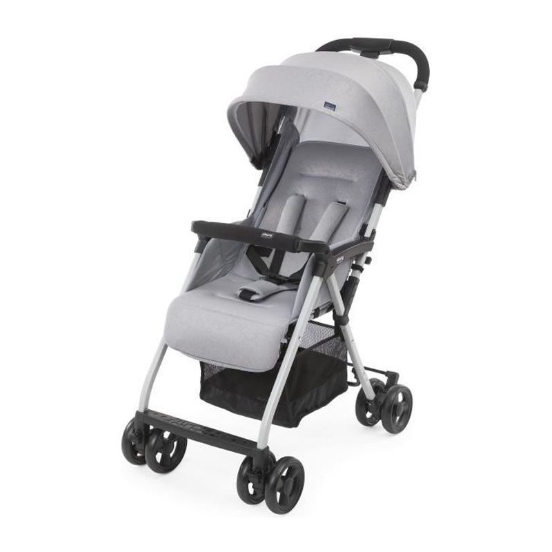 CHICCO Poussette compacte Ohlala 3 - Des la naissance - Jusqu'a 15kg - Dossier inclinable - Arceau de sécurité - Grey mist