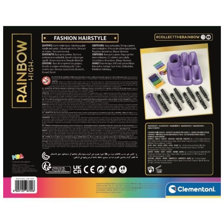 Clementoni - Hair chalks Rainbow High - 18709