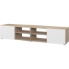 Meuble TV PILVI - Blanc et chene - L 180 x P 42 x H 37 cm