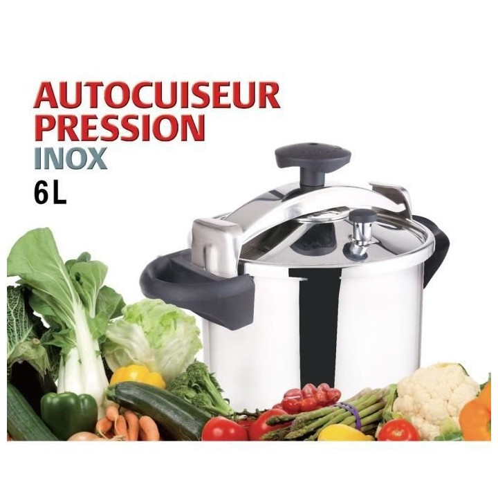 KITCHEN MOVE Autocuiseur + Panier vapeur - 6 L - Gris et noir - Tous f