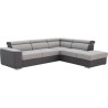 Canapé d'angle convertible panoramique 5 places DAYTONA - Tissu Malmo anthracite/gris -Coffre de rangement - L 260 x P 218 x H