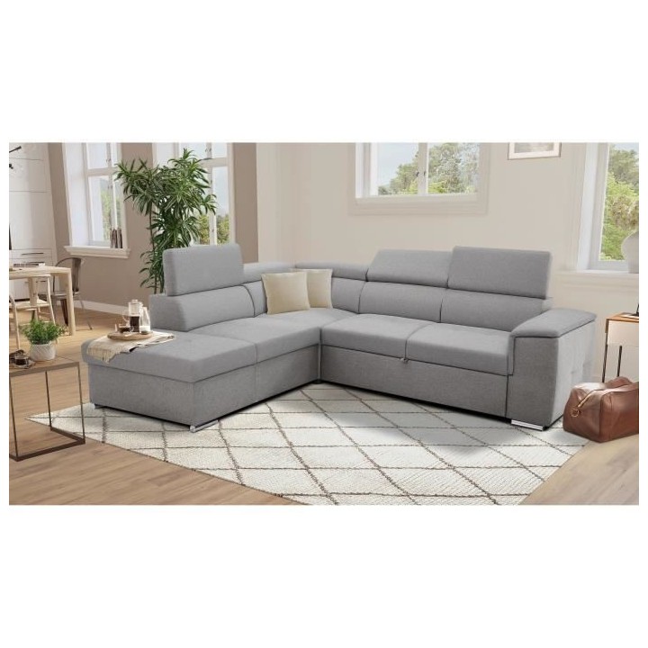 Canapé d'angle convertible panoramique 5 places DAYTONA - Tissu Malmo