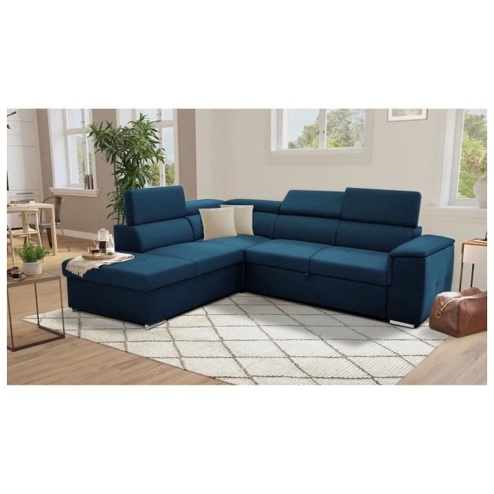 Canapé d'angle convertible panoramique 5 places DAYTONA - Tissu Malmo