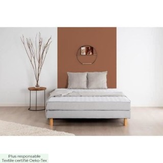 DEKO DREAM AIRFLEX Ensemble Matelas 140x190 cm + Sommier - Mousse - 5