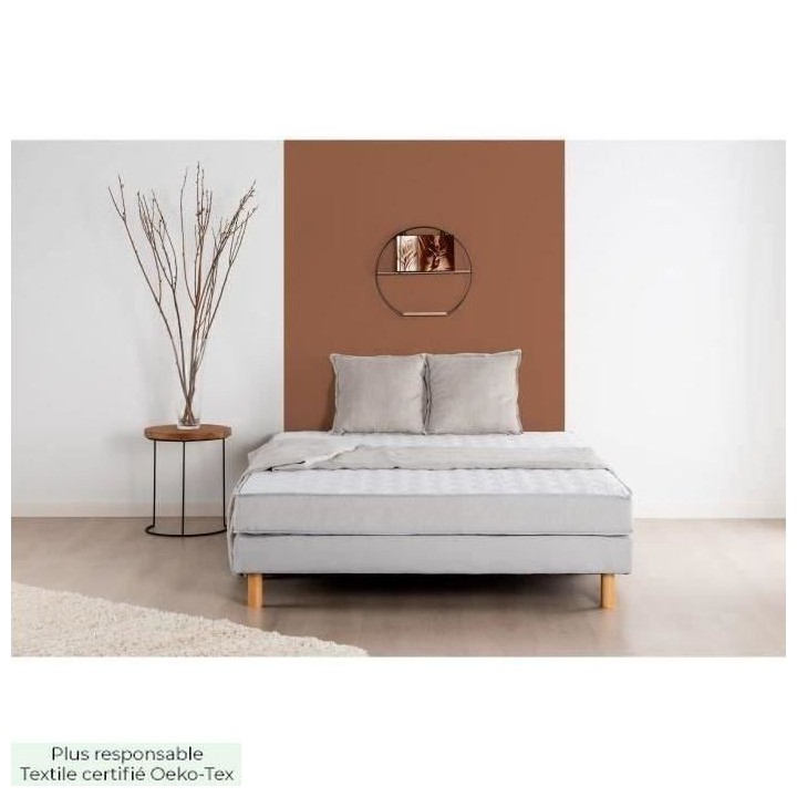 DEKO DREAM AIRFLEX Ensemble Matelas 140x190 cm + Sommier - Mousse - 5