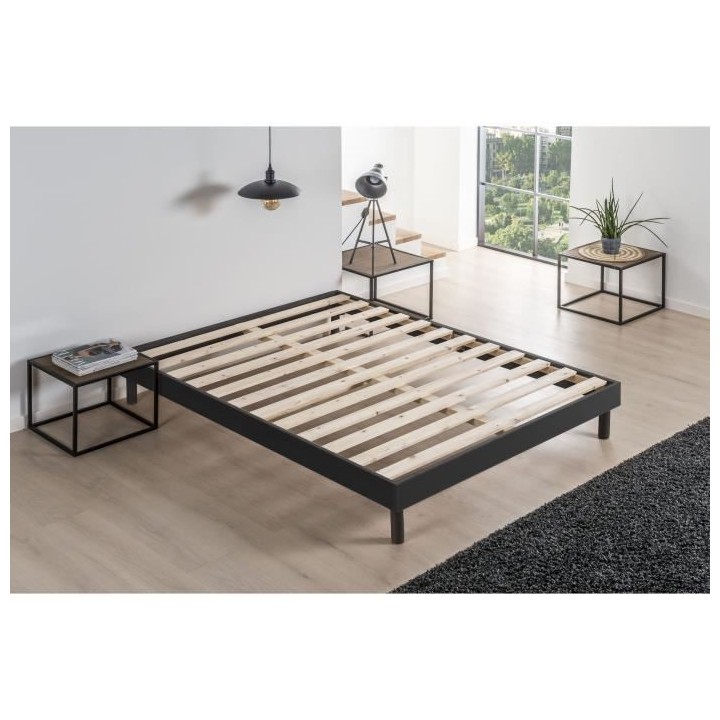 DEKO DREAM Sommier EASYKIT 160x200 cm - 12 lattes - Pieds hetre - Enca