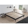 DEKO DREAM Sommier EASYKIT 160x200 cm - 12 lattes - Pieds hetre - Encastrable - Anthracite