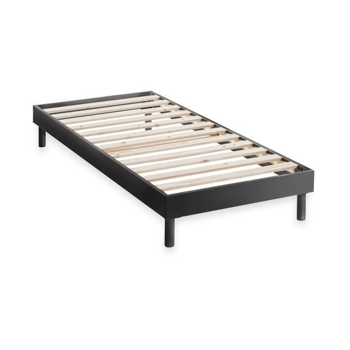 DEKO DREAM Sommier EASYKIT 90x190 cm - 12 lattes - Pieds hetre - Encas