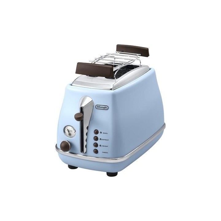 DELONGHI CTOV 2103.AZ Grille Pain Icona Vintage - Bleu et Marron