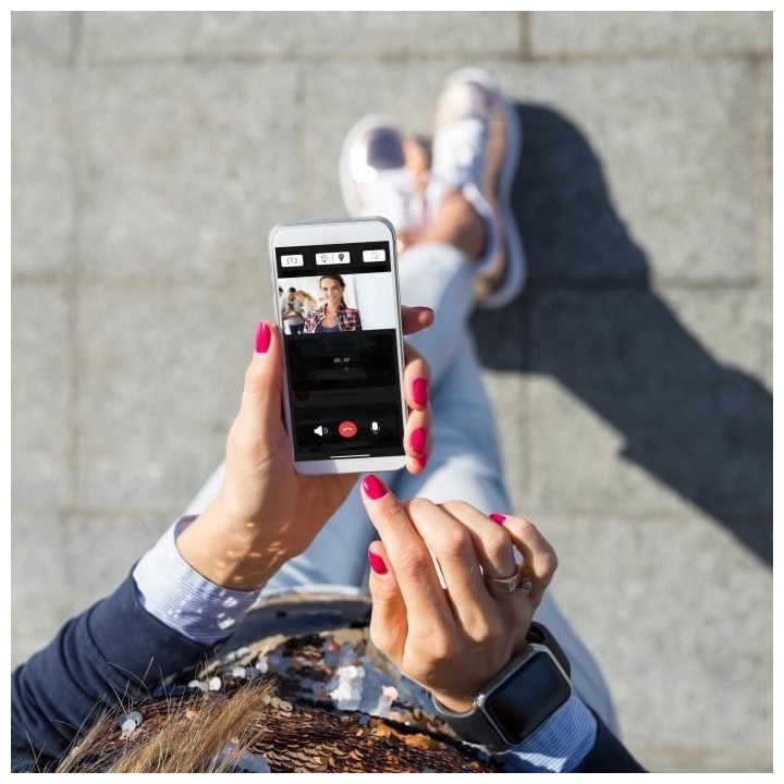 DIO CONNECTED HOME - Vidéophone WiFi sans fil avec batterie rechargea