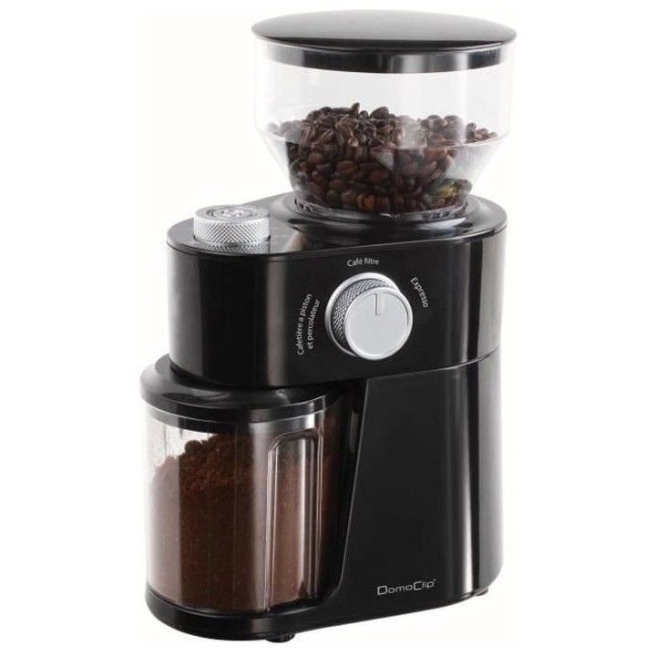 DOMOCLIP DOD158 Moulin a café électrique - Noir