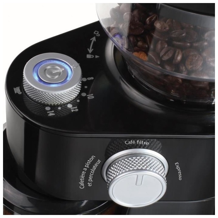 DOMOCLIP DOD158 Moulin a café électrique - Noir