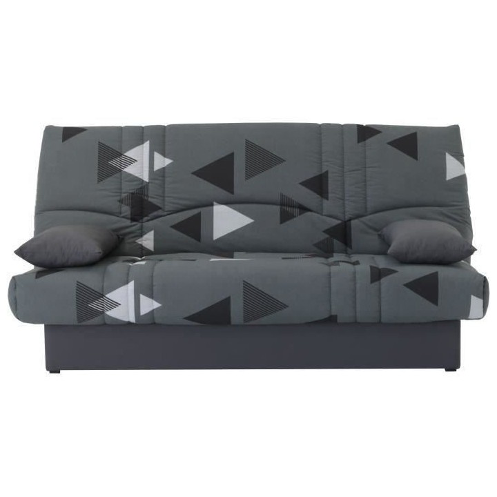 Banquette clic clac 3 places - tissu Bikini gris - Style contemporain