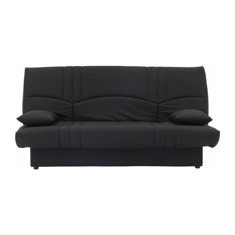 Banquette clic clac 3 places - Tissu noir - L 190 x P 92 cm - DREAM - Style Contemporain