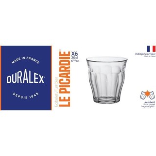 DURALEX - Picardie Transparent - Gobelet 22 cl - verre trempé