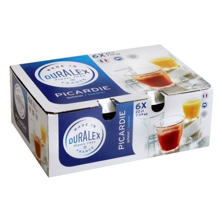 DURALEX - Picardie Transparent - Gobelet 22 cl - verre trempé