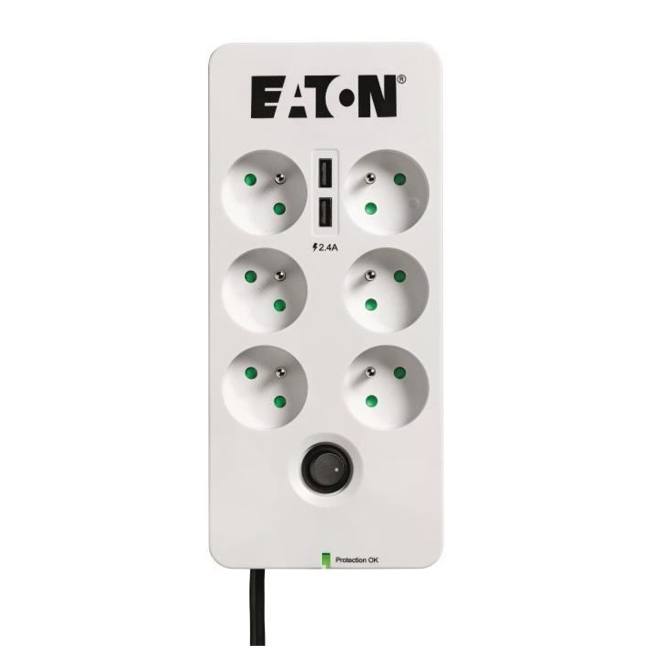 Multiprise/Parafoudre - EATON Protection Box 6 Tel@ USB FR - PB6TUF -