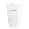 EDA Pot de fleur haut carré Toscane - 39 x 39 x H 65 cm - 62 L - Blanc