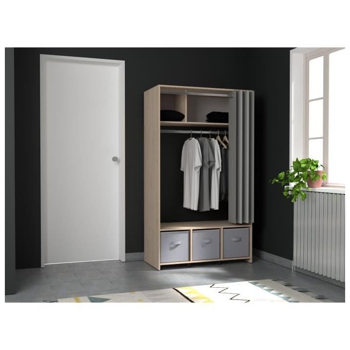 Ekipa - Kit Dressing Vestiaire - Décor chene Jackson - L 103 x H 180,
